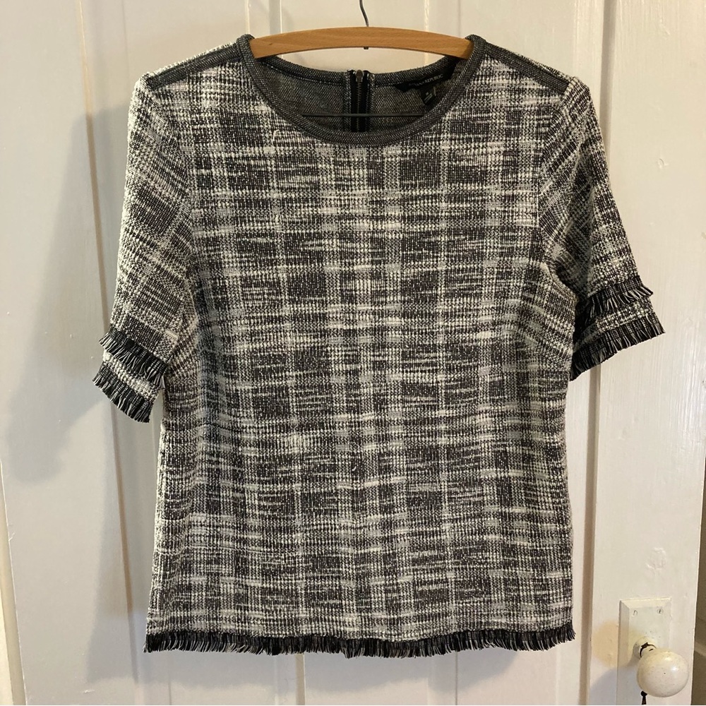 Banana Republic Tweed Fringe Top